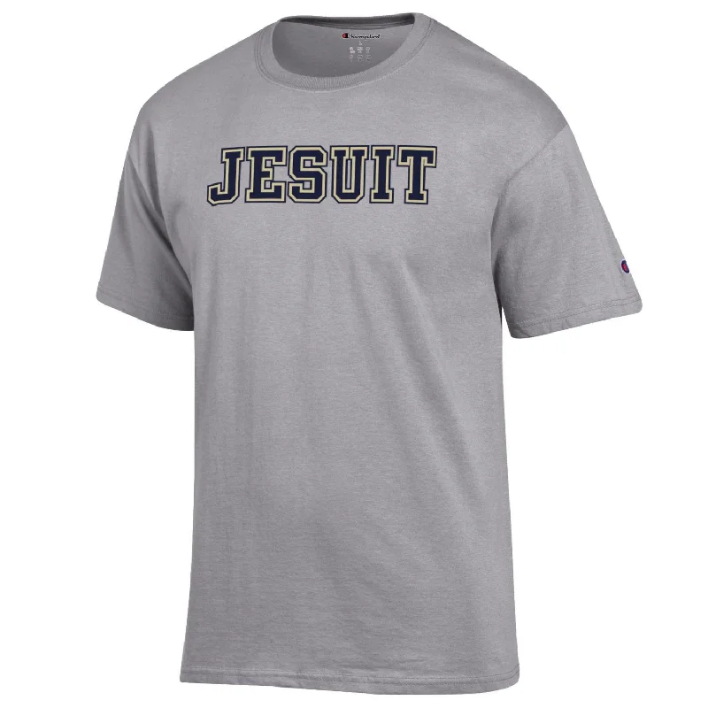 Men's tie - dye t - shirts with a bohemian styleBig Jesuit Champion Short Sleeve Tee-Gray