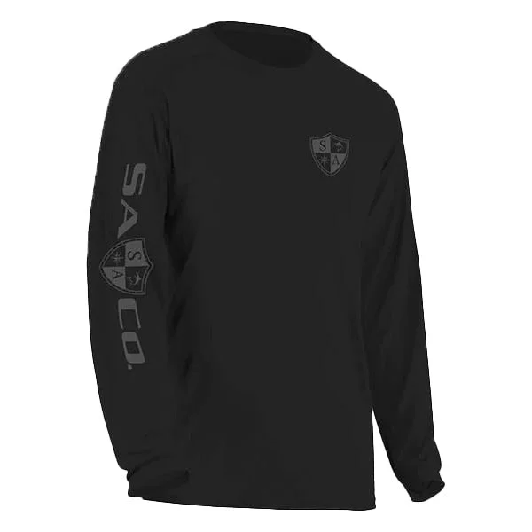 Men's thermal t - shirts with a high - neck design for cold weatherBlackout Long Sleeve Cotton | Small Shield