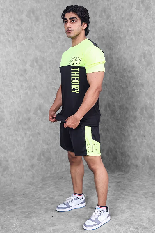 Men's mock - neck t - shirts with a modern and sleek styleBlock Training Set- Neon Green