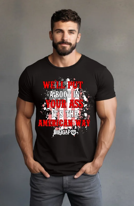Men's mock - neck t - shirts with a modern and sleek styleBoot In Your Ass T-Shirt