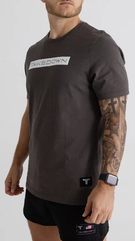 Men's mock - neck t - shirts with a modern and sleek styleBox Logo T-Shirt - Charcoal