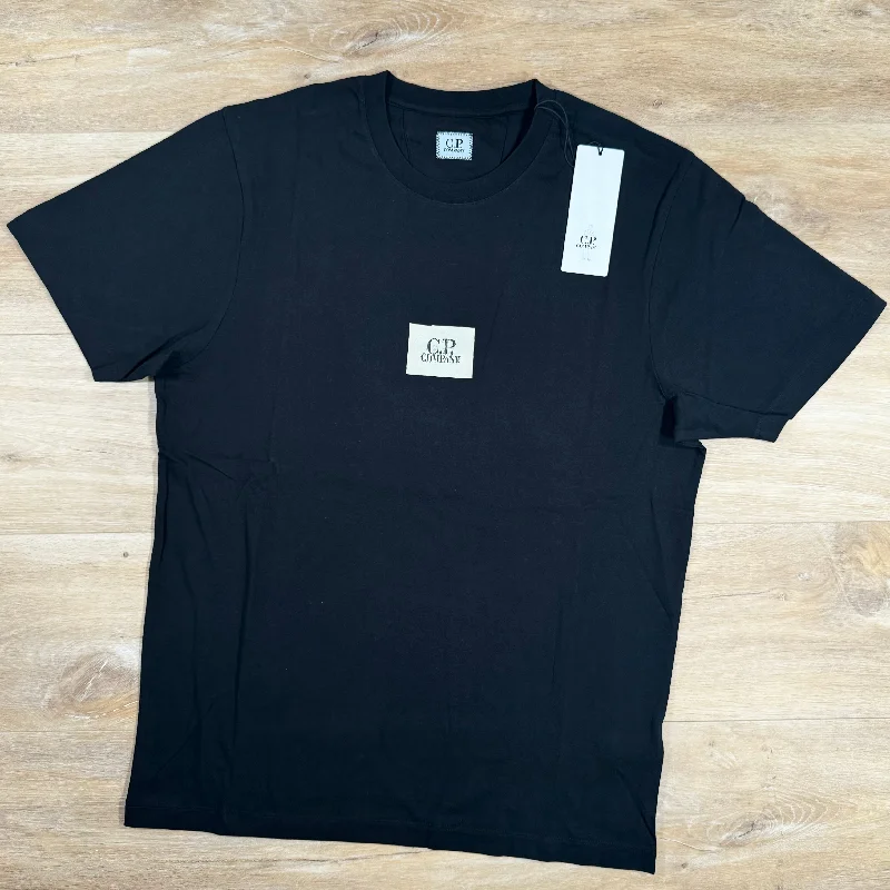 Men's slim - fit graphic t - shirts with vintage rock band printsC.P. Company Centre Logo T-Shirt in Black