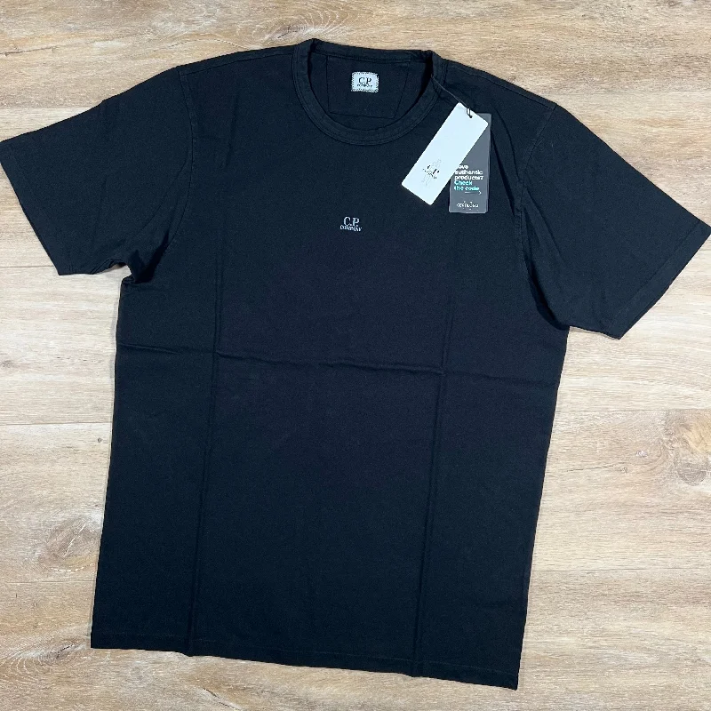 Men's thermal t - shirts with a high - neck design for cold weatherC.P. Company Relaxed Resist Dyed T-Shirt in Black