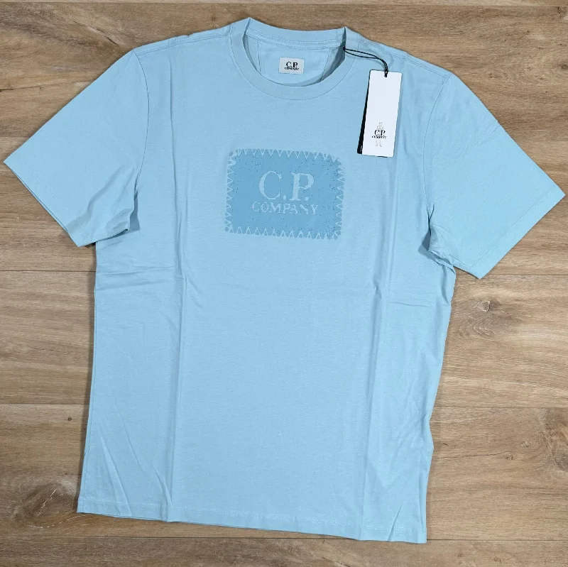 Men's antimicrobial t - shirts for odor - free freshness during travelC.P. Company Stitch Logo T-Shirt in Starlight Blue