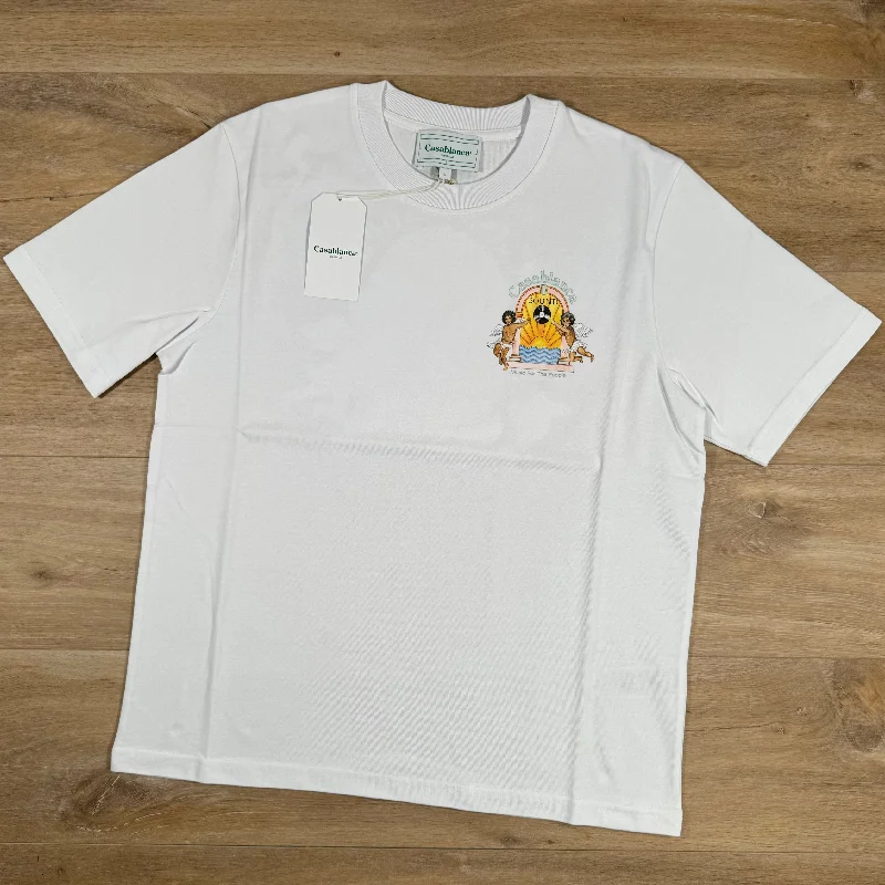 Men's eco - friendly recycled t - shirts for sustainable fashion choicesCasablanca Studio De Musique T-Shirt in White