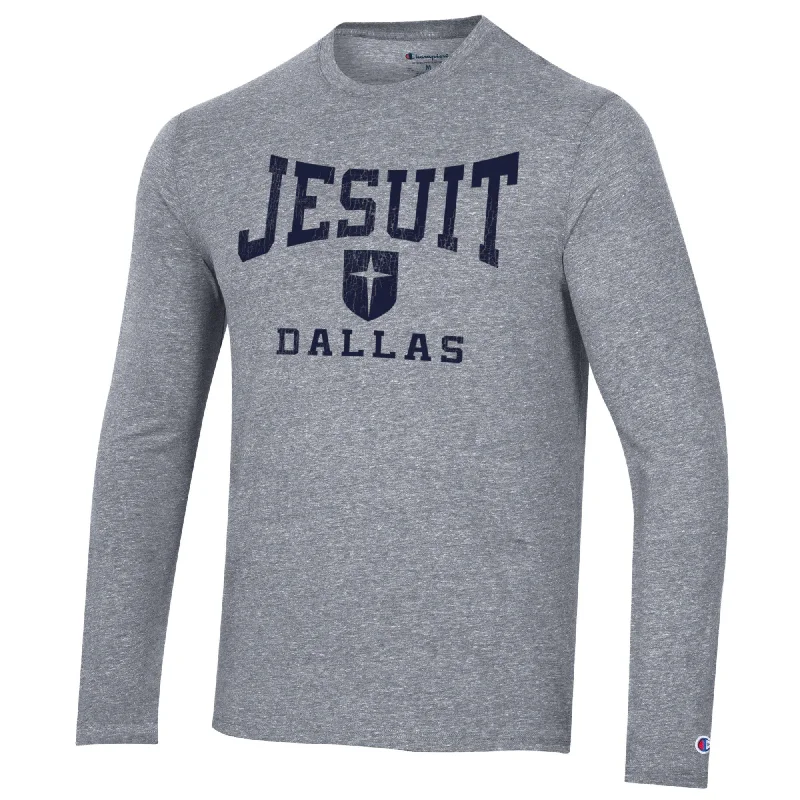 Men's smart - casual checkered t - shirts for semi - formal occasionsChampion Triumph Tri-Blend LS Tee in Gunsmoke