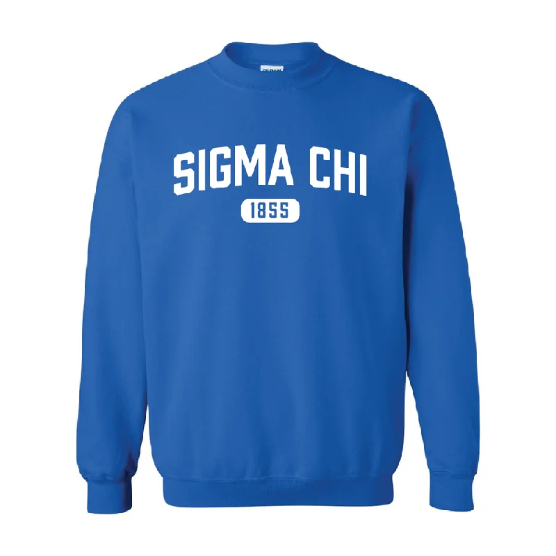 Men's long - sleeve henley t - shirts with button - down placketsSigma Chi Collegiate Crewneck in Royal