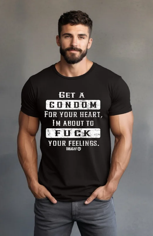 Men's polo t - shirts with a contrast collar for a preppy lookCondom For Your Heart T-Shirt