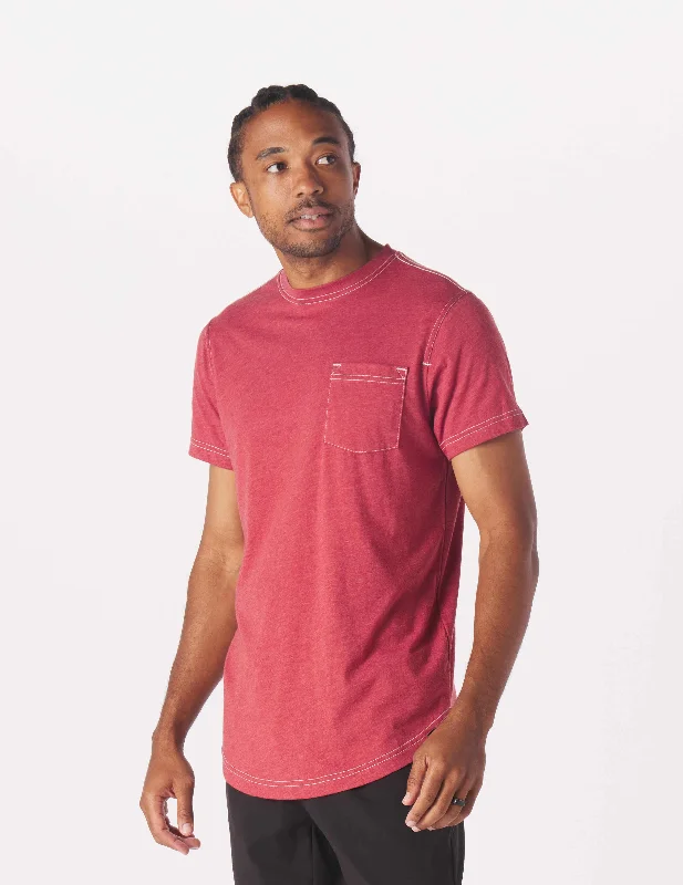 Men's antimicrobial t - shirts for odor - free freshness during travelDo No Harm Tee: Cardinal Heather