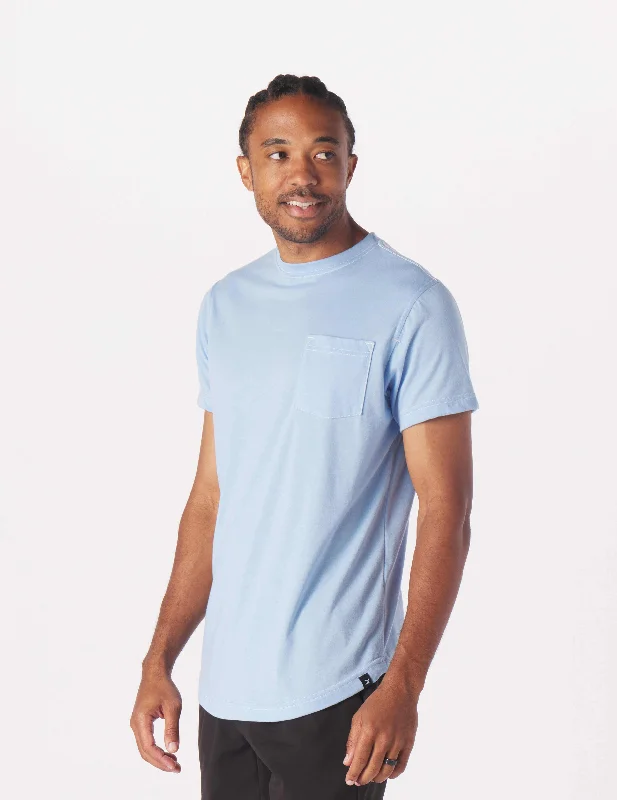 Men's eco - friendly recycled t - shirts for sustainable fashion choicesDo No Harm Tee: Ice Blue Heather