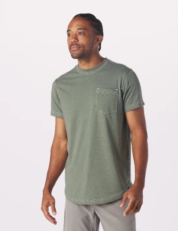 Men's tie - dye t - shirts with a bohemian styleDo No Harm Tee: Ocean Moss Heather