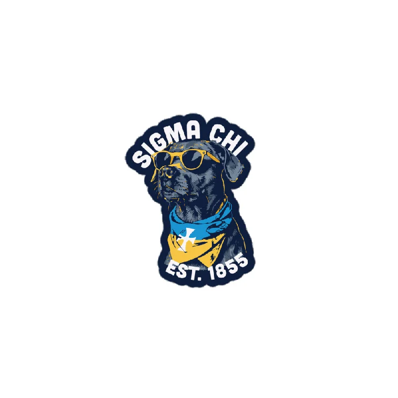 Men's plus - size pocket t - shirts with a classic lookSigma Chi Dog Sticker