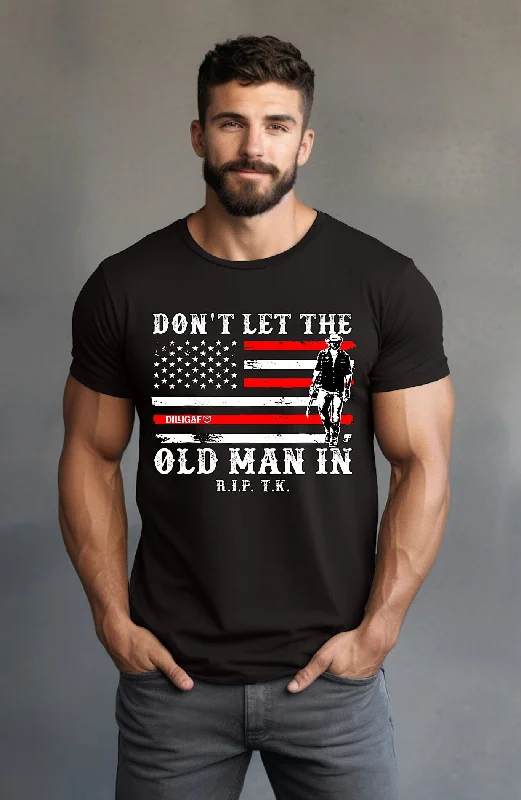 Men's distressed denim - look t - shirts with a rugged appealDon't Let The Old Man In T-Shirt