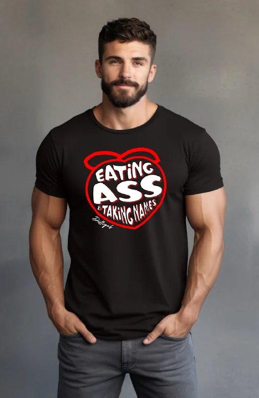 Men's v - neck muscle t - shirts for a body - building aestheticEating Ass T-Shirt