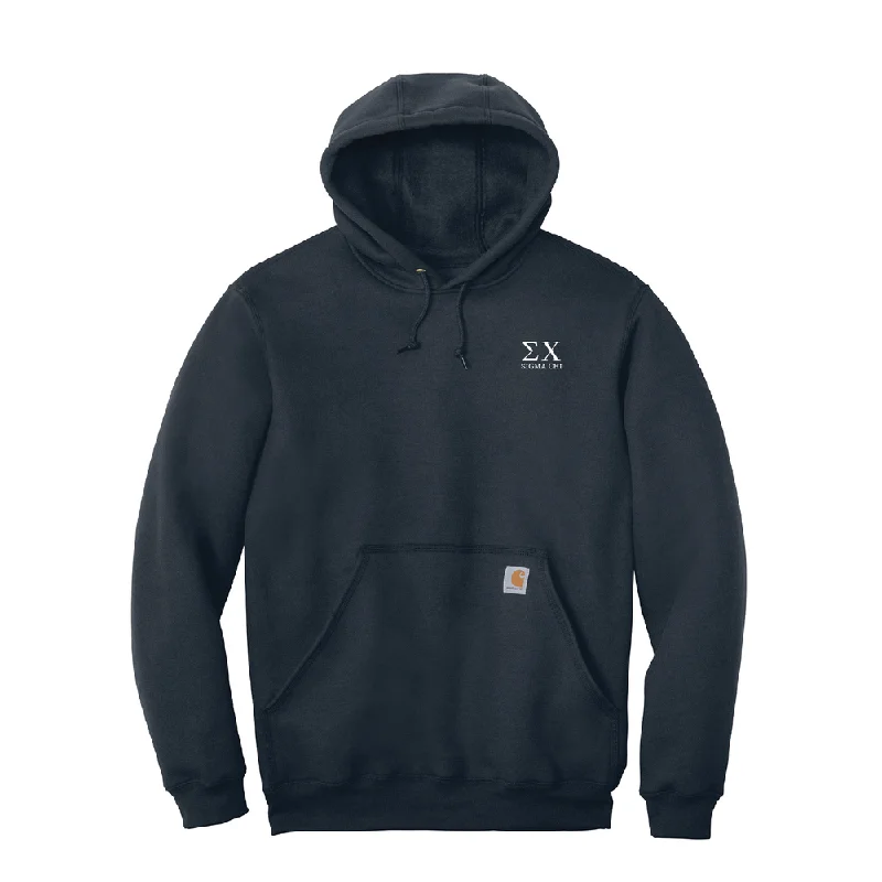 Men's distressed denim - look t - shirts with a rugged appealSigma Chi Embroidered Carhartt Hoodie