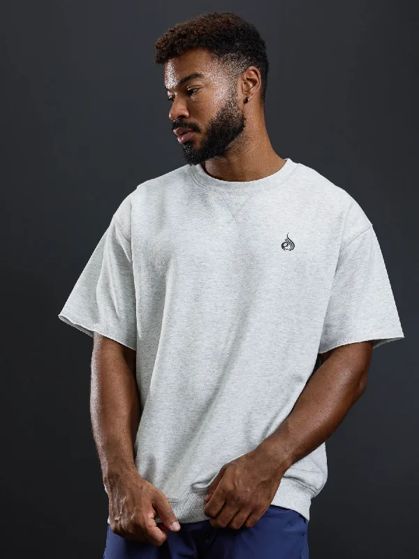 Men's mock - neck t - shirts with a modern and sleek styleEmerge Fleece T-Shirt - Snow Grey Marl