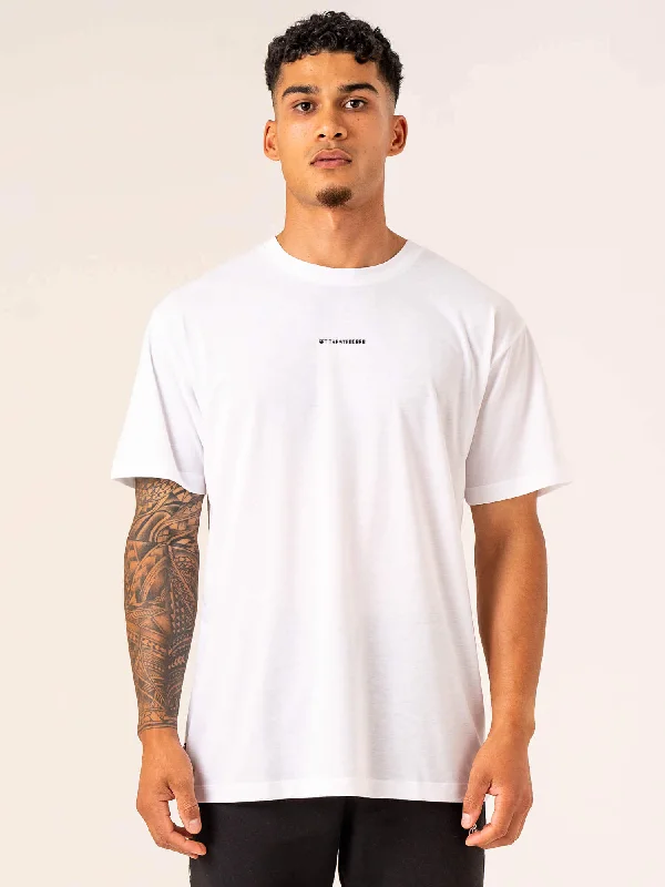 Men's printed Hawaiian t - shirts for tropical vacationsEmerge Oversized T-Shirt - White