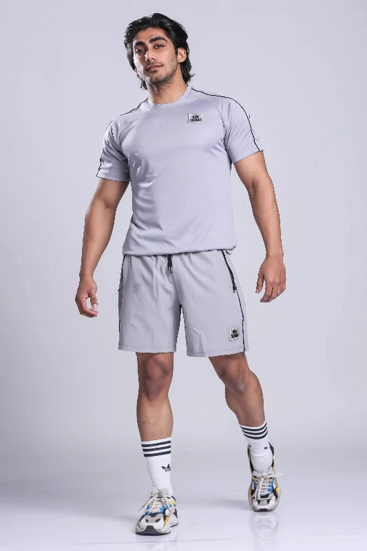 Men's smart - casual checkered t - shirts for semi - formal occasionsEssential Performance T-shirt & Shorts Set- Grey Men's smart - casual checkered t - shirts for semi - formal occasionsEssential Performance T-shirt & Shorts Set- Grey