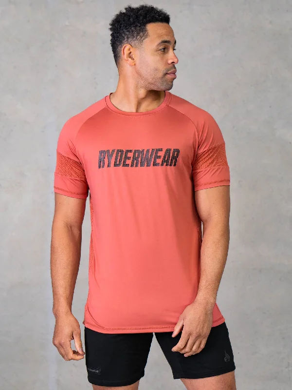 Men's tie - dye t - shirts with a bohemian styleFlex Mesh T-Shirt - Dusty Red