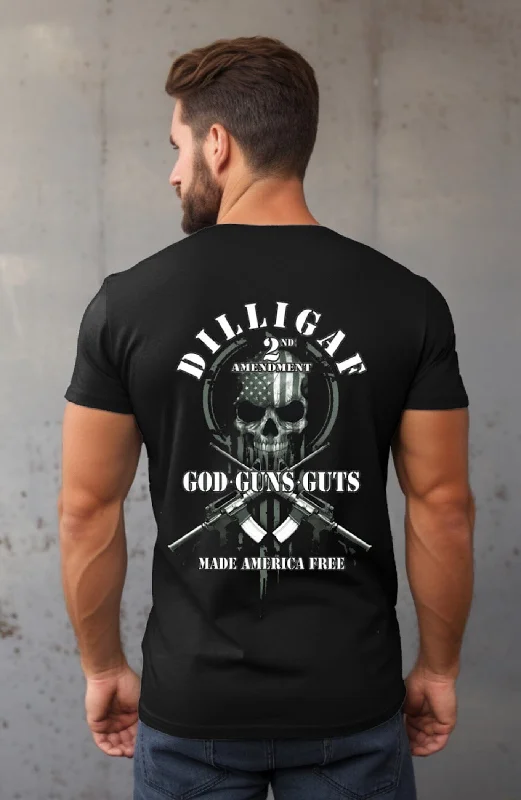 Men's ribbed t - shirts with a textured finish for added styleGod Guns Guts