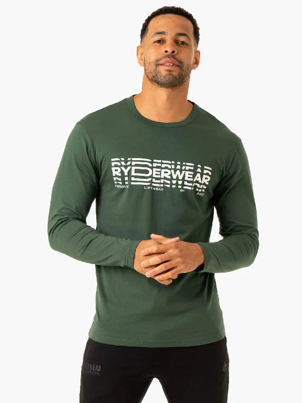 Men's tie - dye t - shirts with a bohemian styleGraphic Long Sleeve T-Shirt - Dark Green