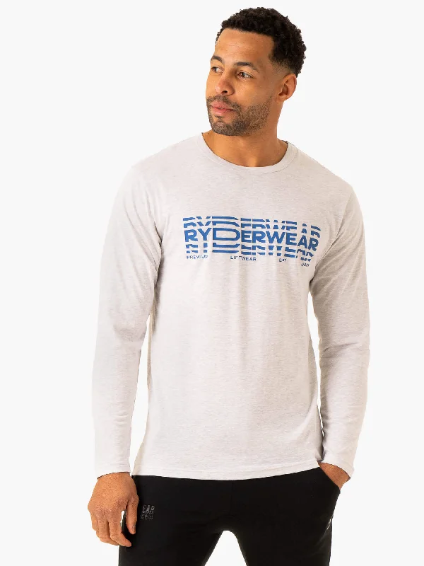 Men's lightweight performance t - shirts for running marathonsGraphic Long Sleeve T-Shirt - Grey Marl