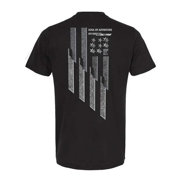 Men's polo t - shirts with a contrast collar for a preppy lookGraphic Tee | Angled Flag | Black