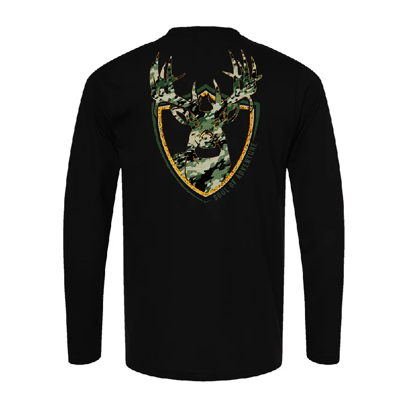 Men's eco - friendly recycled t - shirts for sustainable fashion choicesGraphic Tee | Geo Camo Patriot | Black Men's eco - friendly recycled t - shirts for sustainable fashion choicesGraphic Tee | Geo Camo Patriot | Black