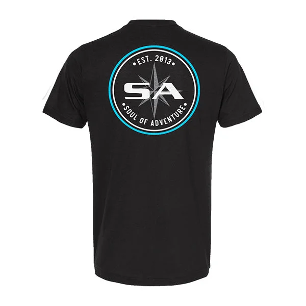 Men's long - sleeve henley t - shirts with button - down placketsGraphic Tee | SA Blue Circle | Black