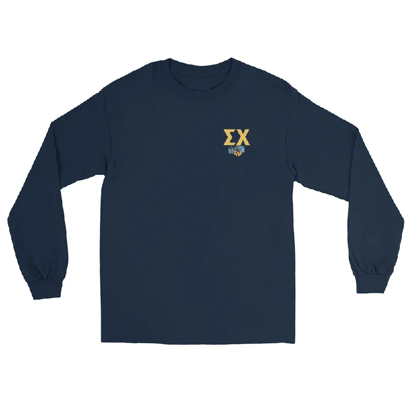 Men's v - neck muscle t - shirts for a body - building aestheticSigma Chi Holiday Long Sleeve