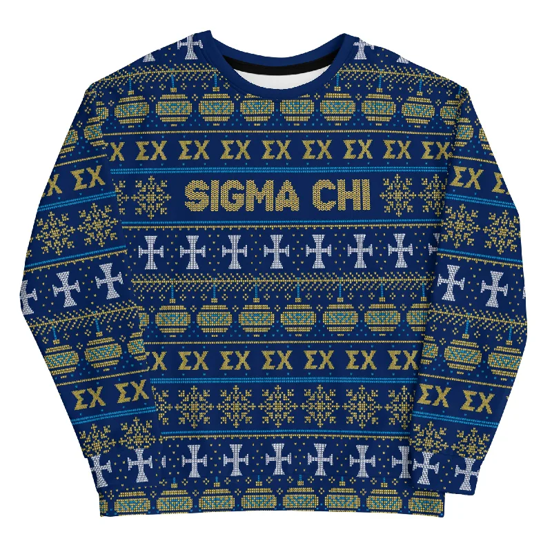 Men's v - neck muscle t - shirts for a body - building aestheticSigma Chi Holiday Sweatshirt