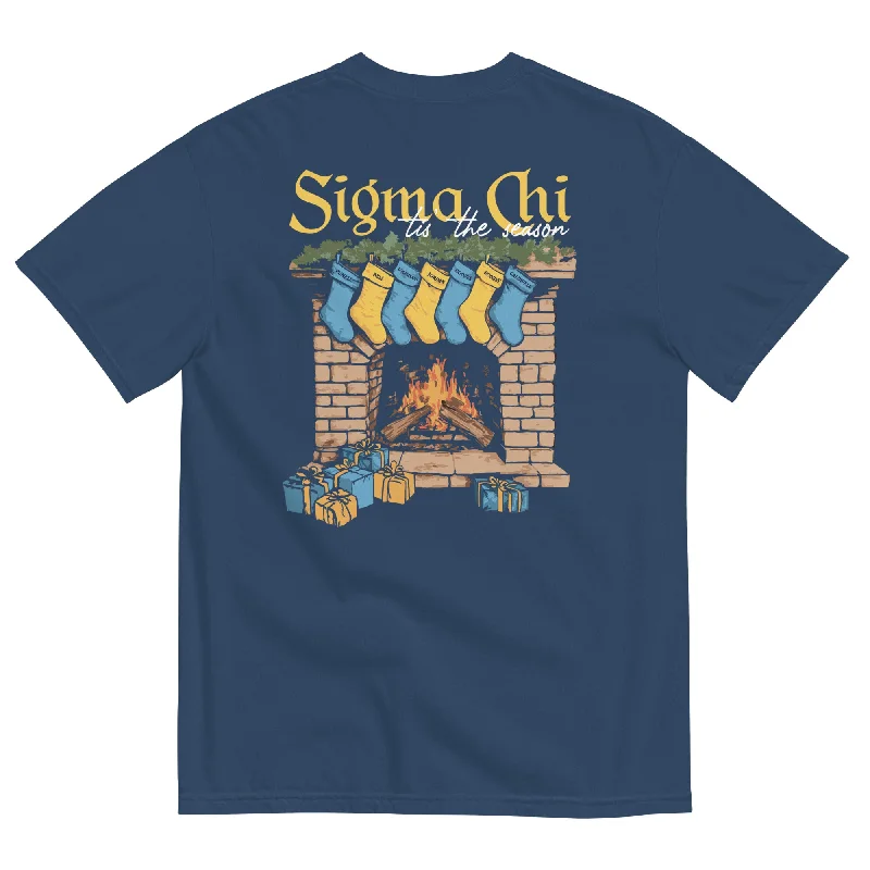Men's tie - dye t - shirts with a bohemian styleSigma Chi Holiday T-Shirt