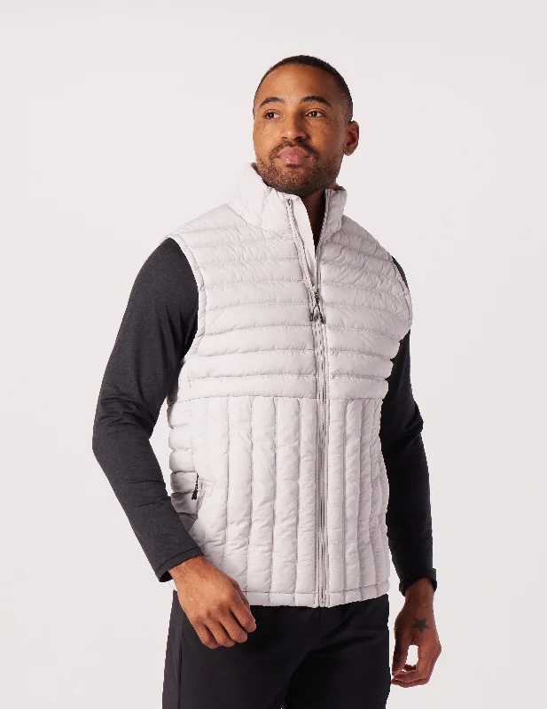 Men's tie - dye t - shirts with a bohemian styleHybrid Puffer Vest: Ash Grey