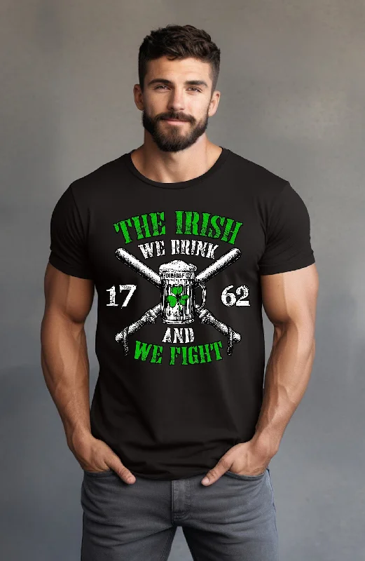 Men's polo t - shirts with a contrast collar for a preppy lookIrish Drink and Fight T-Shirt
