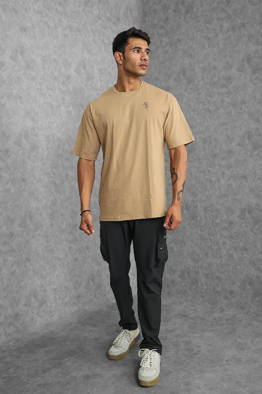 Men's tie - dye t - shirts with a bohemian styleLegacy Oversized T-Shirt - Beige