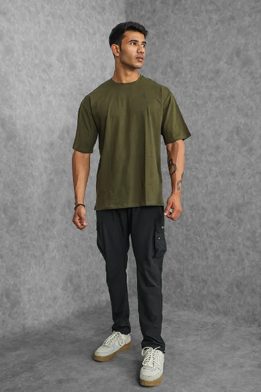 Men's printed Hawaiian t - shirts for tropical vacationsLegacy Oversized T-Shirt - Olive
