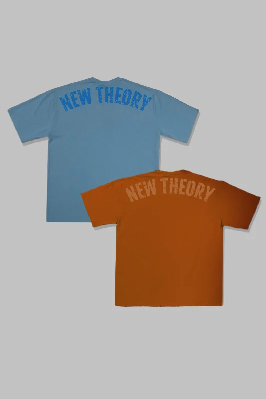 Men's ribbed t - shirts with a textured finish for added styleLegacy Oversized T-Shirt - Rust & Stone Blue