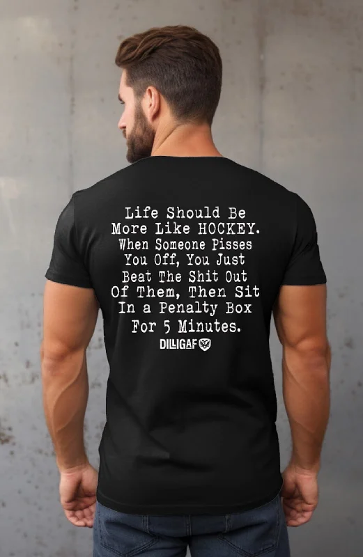 Men's short - sleeve linen t - shirts for summer beach outingsLife Should be More Like Hockey T-Shirt