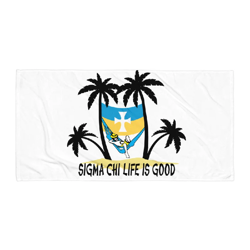 Men's slim - fit graphic t - shirts with vintage rock band printsSigma Chi Beach Towel Men's slim - fit graphic t - shirts with vintage rock band printsSigma Chi Beach Towel