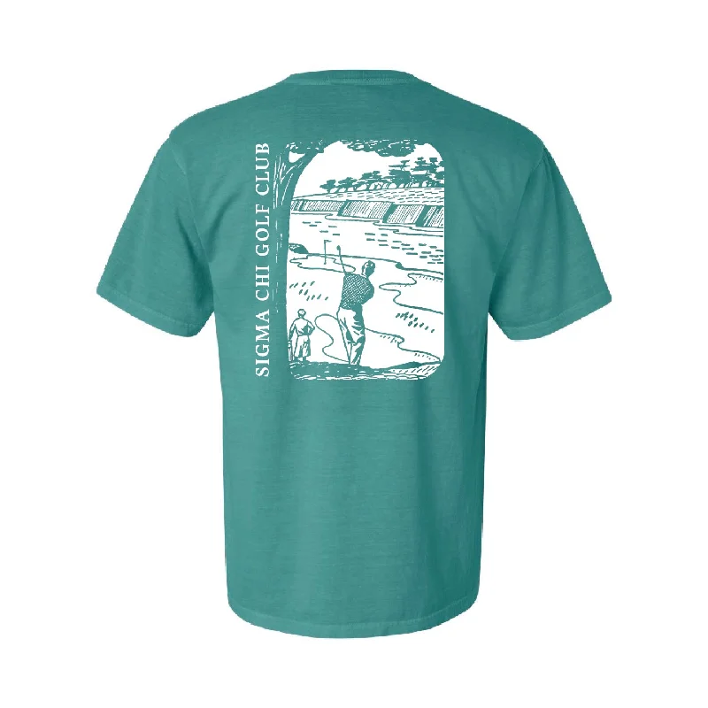 Men's moisture - wicking athletic t - shirts for intense workoutsSigma Chi Golf Club T-Shirt by Comfort Colors