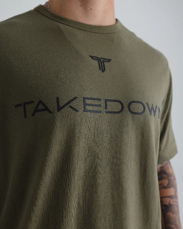 Men's organic cotton crew - neck t - shirts for everyday comfortLock Up Oversized T-Shirt - Military Green