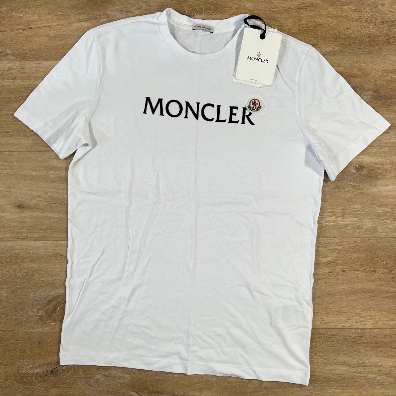 Men's lightweight performance t - shirts for running marathonsMoncler Logo T-Shirt in White