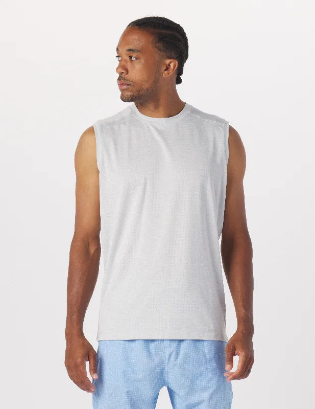 Men's tie - dye t - shirts with a bohemian styleMotivator Sleeveless Tee: Ash Grey