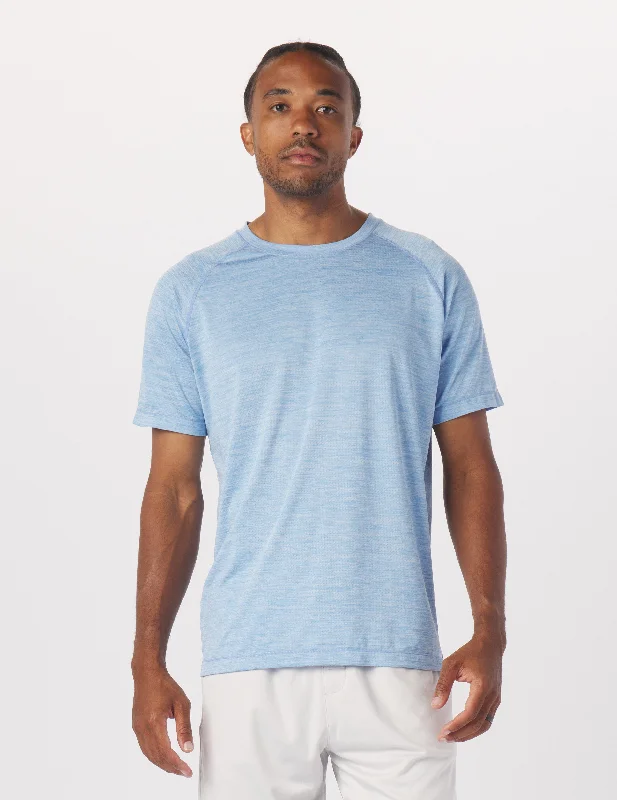 Men's smart - casual checkered t - shirts for semi - formal occasionsMotivator Raglan Tee: Ice Blue Men's smart - casual checkered t - shirts for semi - formal occasionsMotivator Raglan Tee: Ice Blue