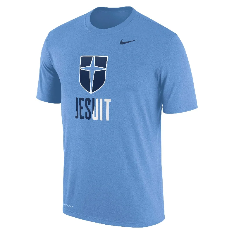 Men's smart - casual checkered t - shirts for semi - formal occasionsNike Dri-Fit Cotton Short Sleeve Tee in Valor Blue