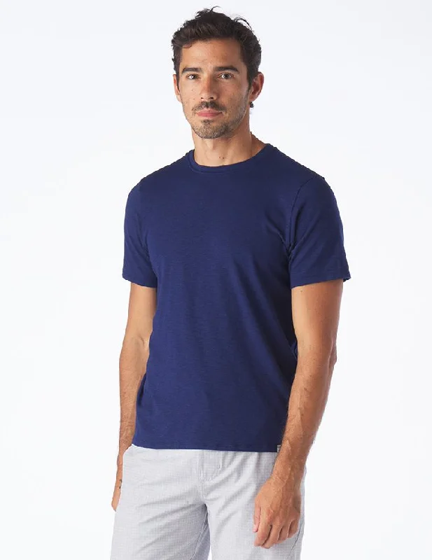 Men's button - front t - shirts with a unique artistic printOliver Short Sleeve: Indigo