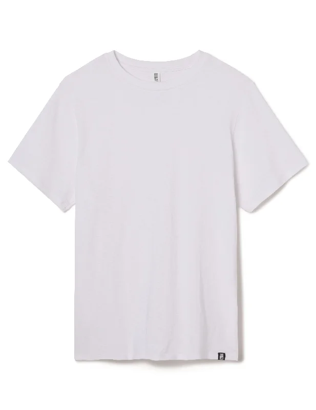 Men's mock - neck t - shirts with a modern and sleek styleOliver Short Sleeve: White