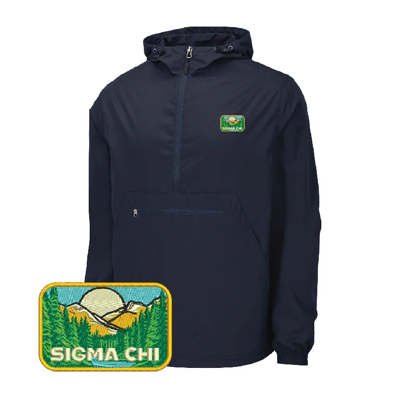 Men's smart - casual checkered t - shirts for semi - formal occasionsOUTDOORS COLLECTION: Sigma Chi Anorak Packable Jacket Men's smart - casual checkered t - shirts for semi - formal occasionsOUTDOORS COLLECTION: Sigma Chi Anorak Packable Jacket