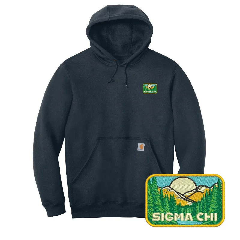 Men's polo t - shirts with a contrast collar for a preppy lookOUTDOORS COLLECTION: Sigma Chi Carhartt Hooded Sweatshirt Men's polo t - shirts with a contrast collar for a preppy lookOUTDOORS COLLECTION: Sigma Chi Carhartt Hooded Sweatshirt