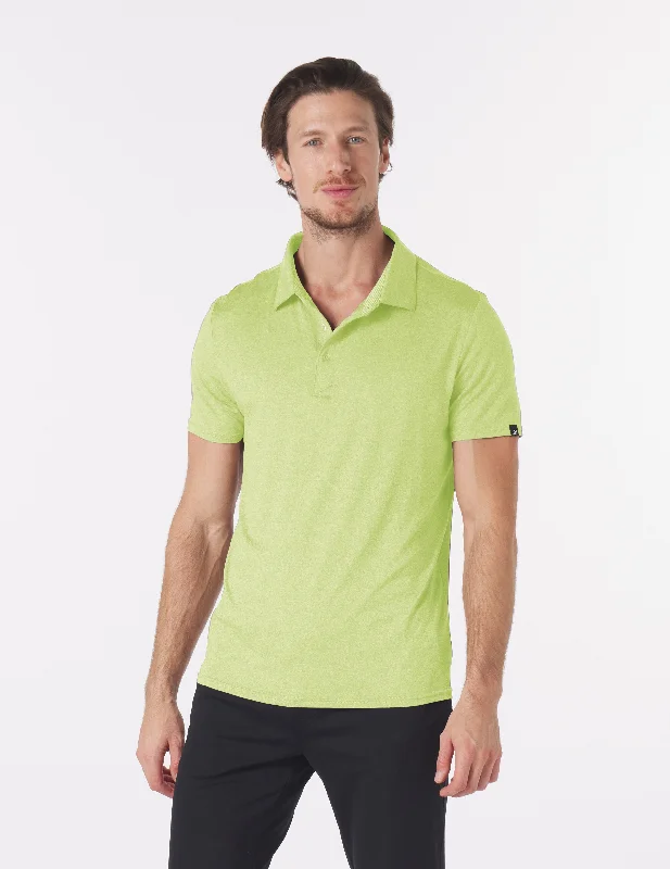 Men's printed Hawaiian t - shirts for tropical vacationsPin Seeker Polo: Honey Dew Heather